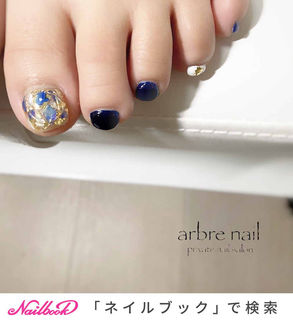 シンプル フットネイル フットネイル シンプル シェル 大人可愛い 普段使い p92 - Ruru nail