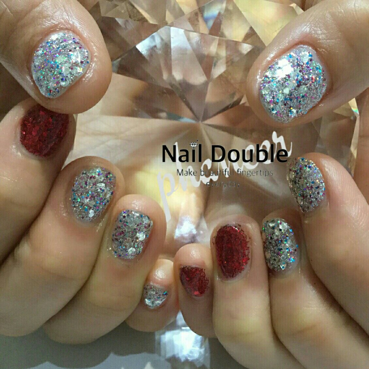 オールシーズン パーティー ラメ ワンカラー ショート Naildoubleのネイルデザイン No ネイルブック