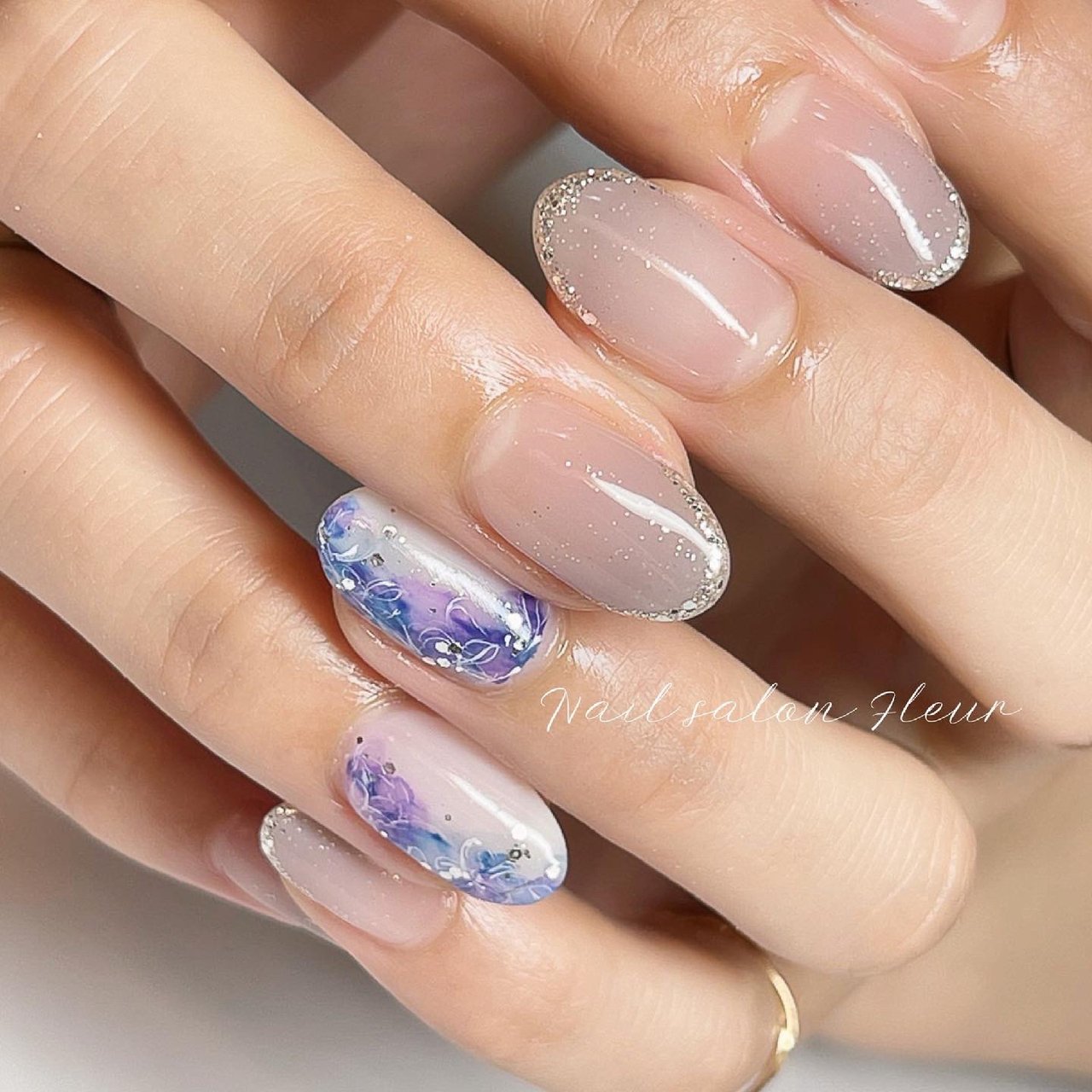 夏/梅雨/ハンド/シンプル/グラデーション - Nail Fleur_Maki.Futsukiの 