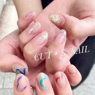 メタリックアートペンのネイルデザイン ネイルブック