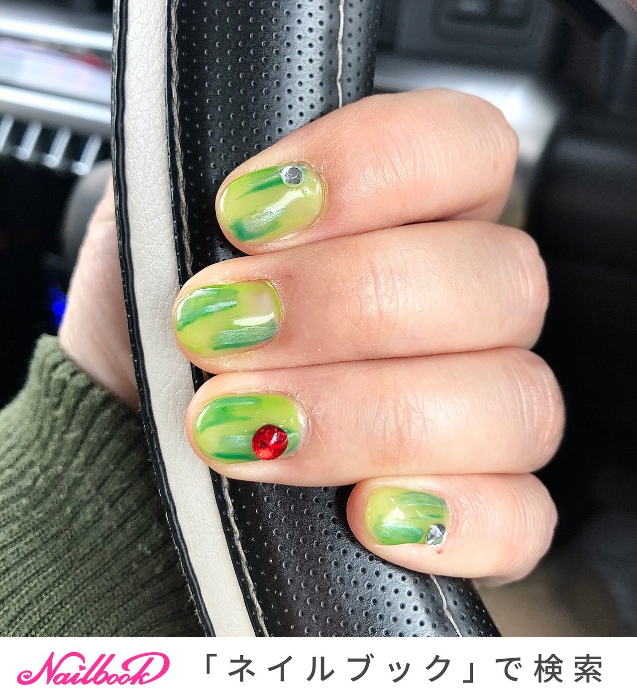 春 夏 ハンド シンプル ビジュー Sachi のネイルデザイン No ネイルブック