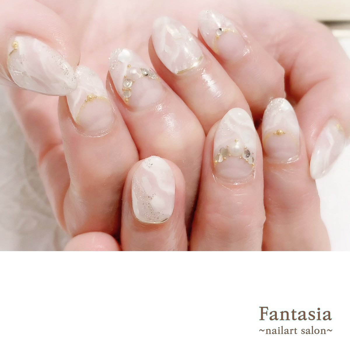 春 夏 オールシーズン オフィス ハンド Fantasia Nailartsalonのネイルデザイン No ネイルブック