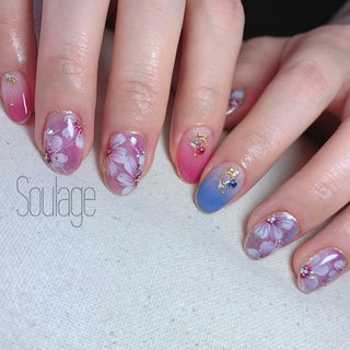 春 手書きのネイルデザイン ネイルブック