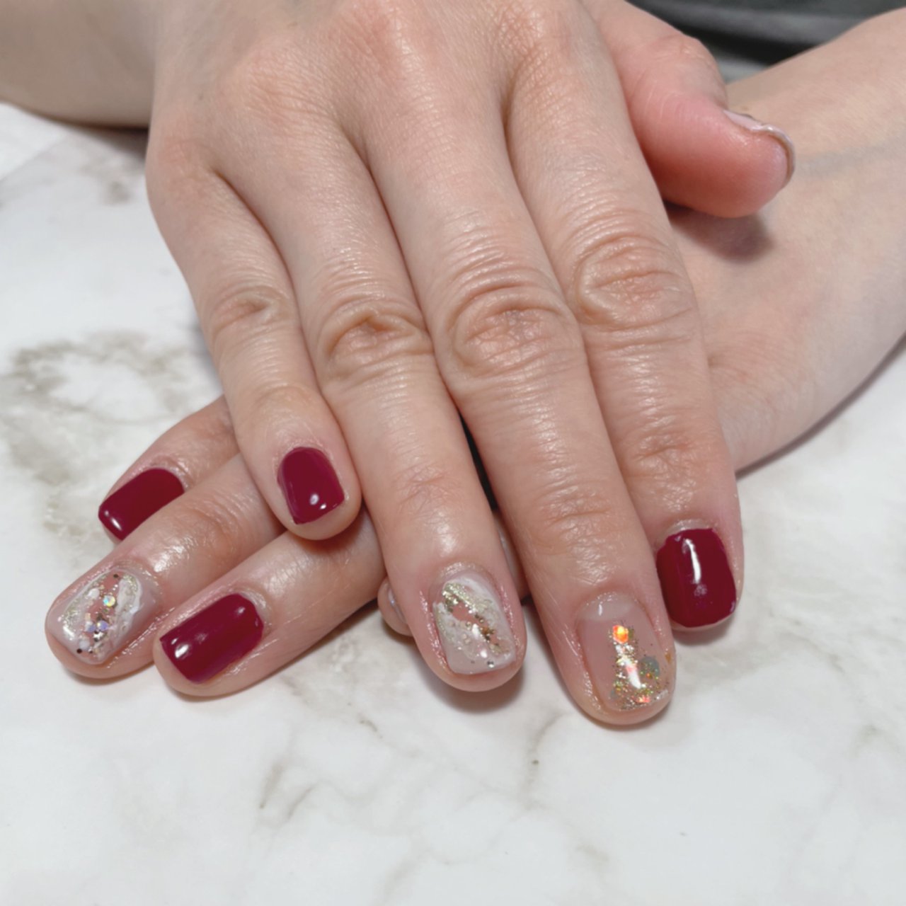 オールシーズン ハンド ニュアンス ショート ボルドー Nail Salon Rk 栃木県佐野市のネイルデザイン No ネイル ブック