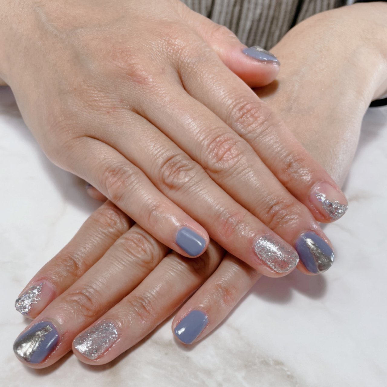 オールシーズン ハンド ニュアンス ショート ブルー Nail Salon Rk 栃木県佐野市のネイルデザイン No ネイルブック