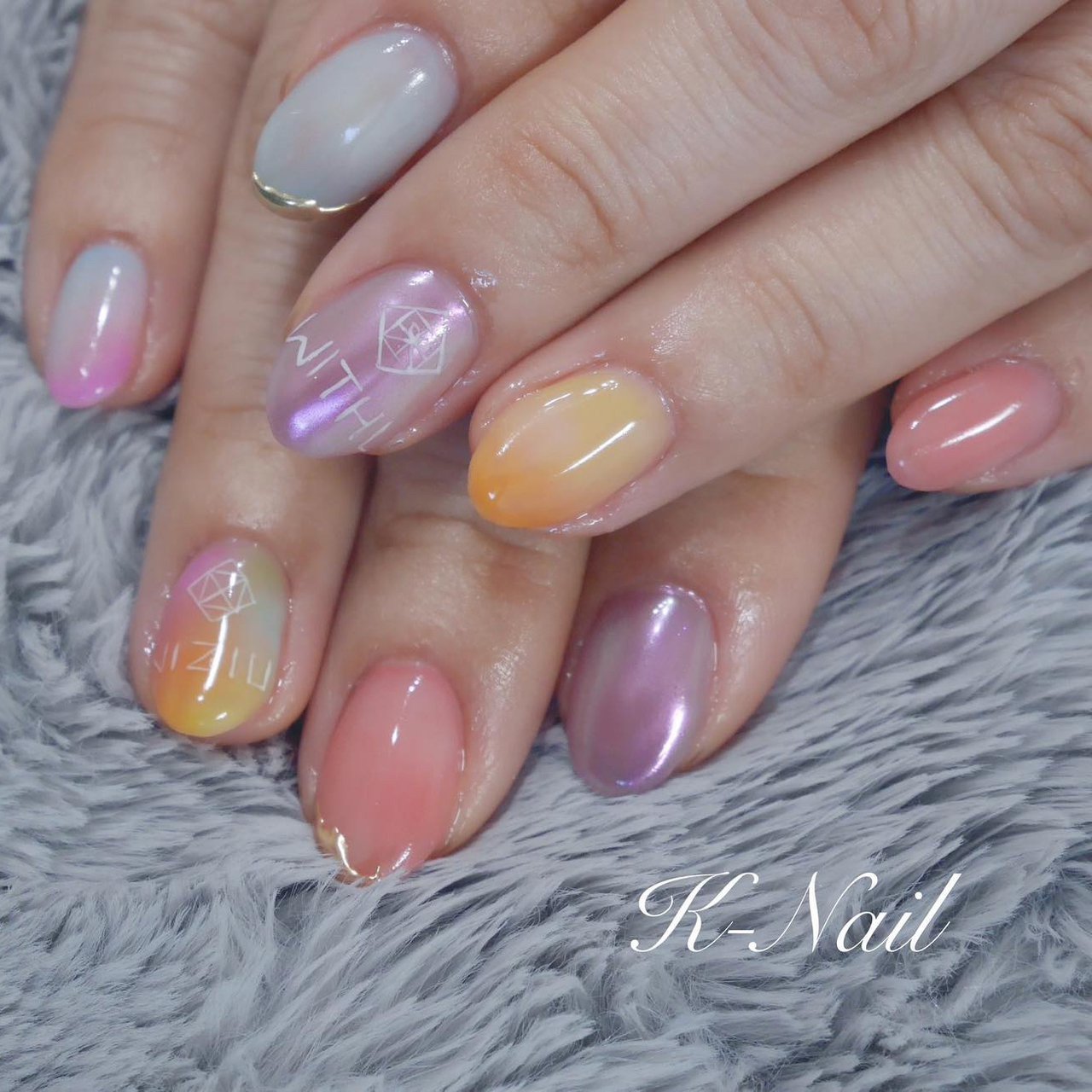 ライブ ハンド グラデーション タイダイ マーブル K Nail Kanakoのネイルデザイン No ネイルブック