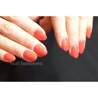 朱色のネイルデザイン ネイルブック