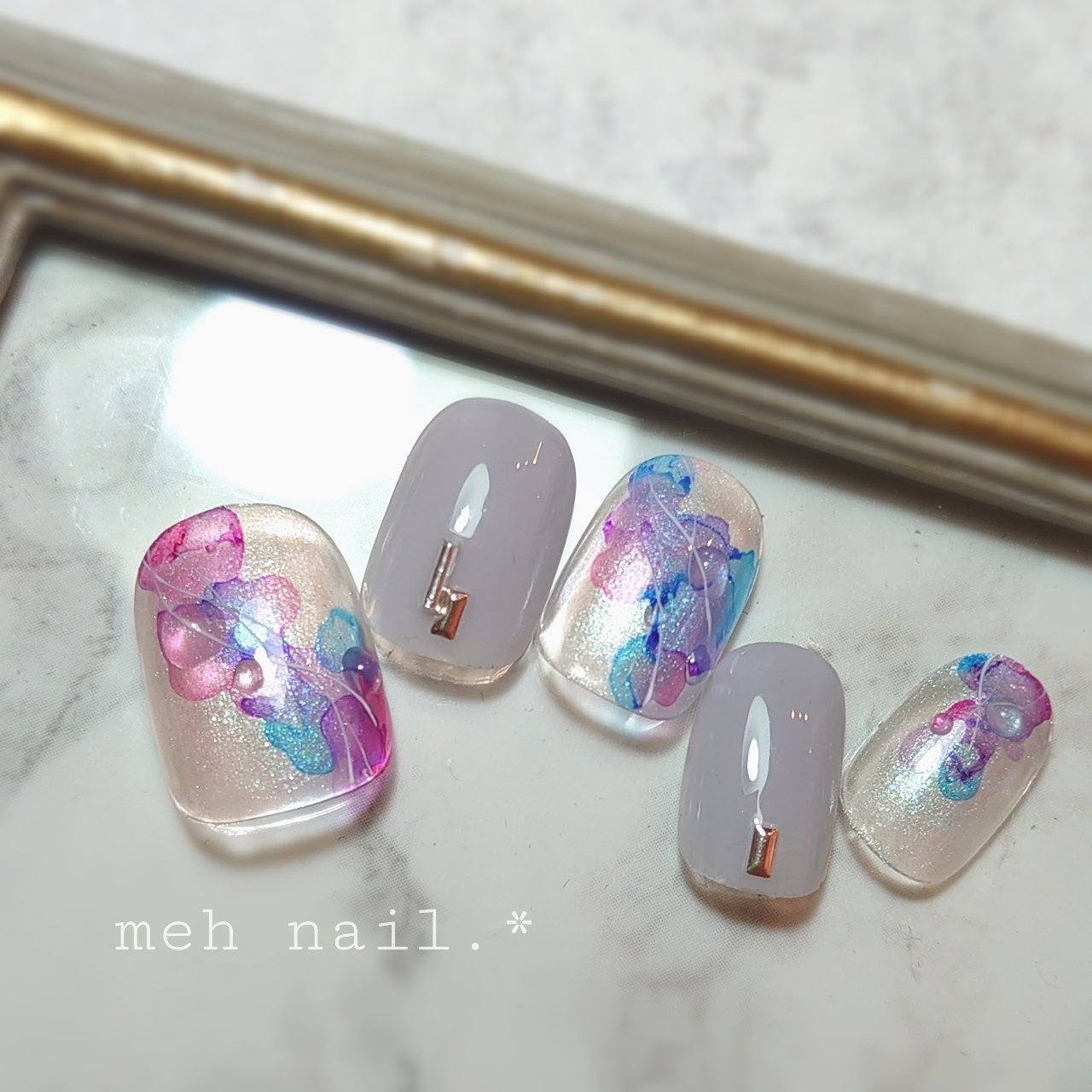 オールシーズン 梅雨 七夕 ブライダル ハンド Meh Nail のネイルデザイン No ネイルブック