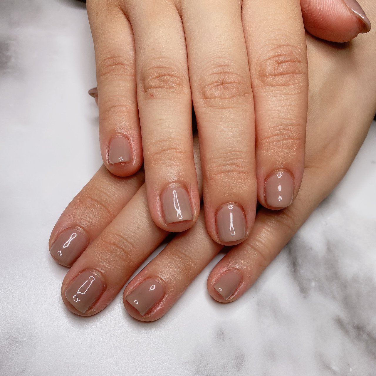 ハンド ワンカラー ショート ピンク ブラウン Nailsalon Sireneのネイルデザイン No ネイルブック