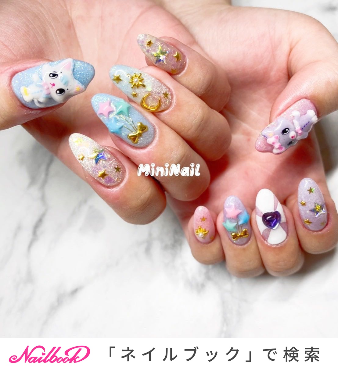 ネイルハンド 高品質♡ジェルネイルシール3D ハンド ZX-3699 ✿︎ くすみ