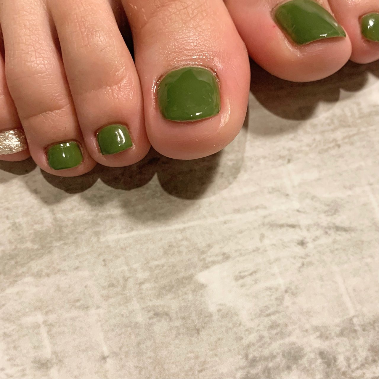 フット グリーン Nailsalon Neige Okamotoのネイルデザイン No ネイルブック