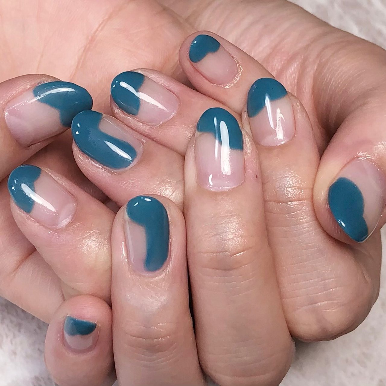 オールシーズン ハンド シンプル ミディアム ターコイズ Nail Salon C のネイルデザイン No ネイルブック
