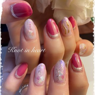 ラズベリーピンクのネイルデザイン ネイルブック