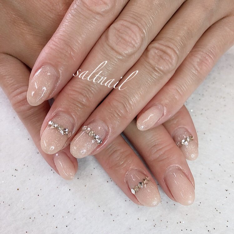 オールシーズン オフィス ハンド シンプル ラメ Saltnailのネイルデザイン No ネイルブック