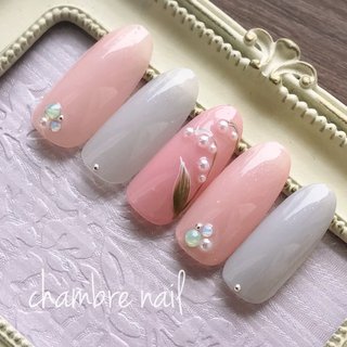 レトロ ピンク グレーのネイルデザイン ネイルブック