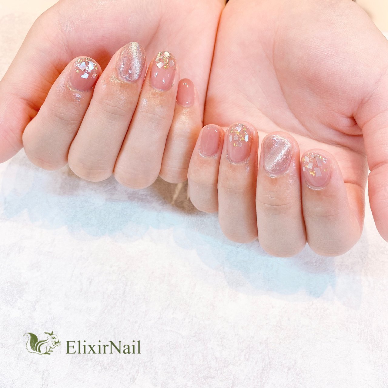 オールシーズン ハンド シェル マグネット ショート エリクサーネイルのネイルデザイン No ネイルブック