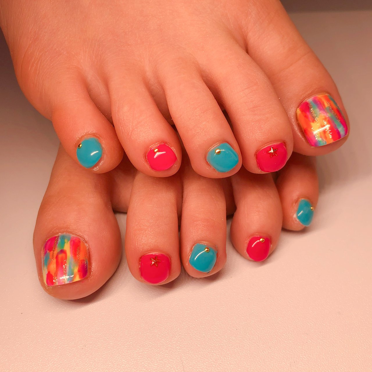 夏 海 リゾート 浴衣 フット a のネイルデザイン No ネイルブック