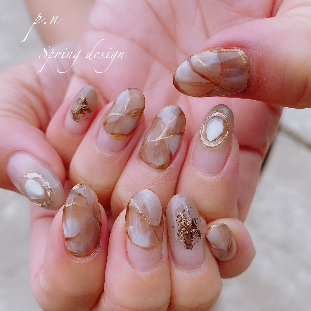 夏 オールシーズン ハンド ニュアンス ミラー Tinkのネイルデザイン No ネイルブック