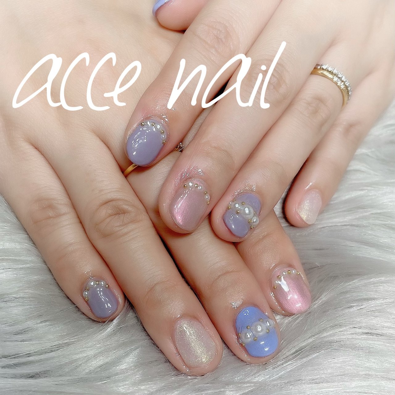 オールシーズン ハンド ワンカラー パール ショート Acce Nailのネイルデザイン No ネイルブック