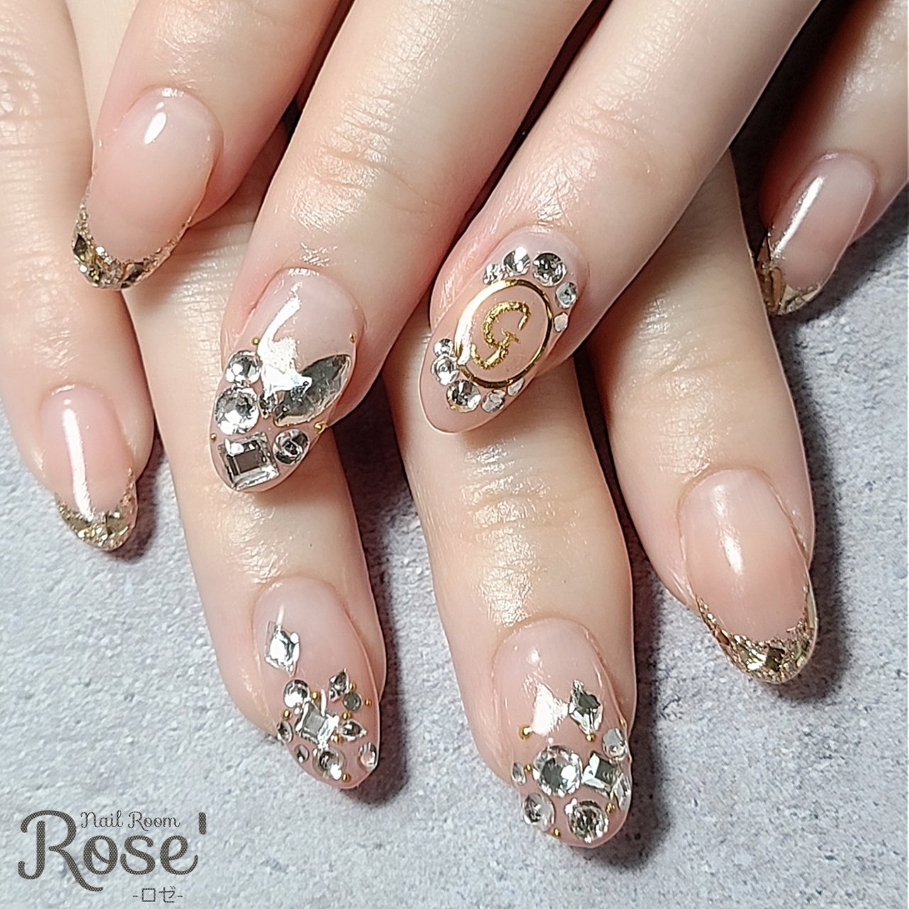 夏 ブライダル ハンド フレンチ ラメ 三軒茶屋 Rose のネイルデザイン No ネイルブック