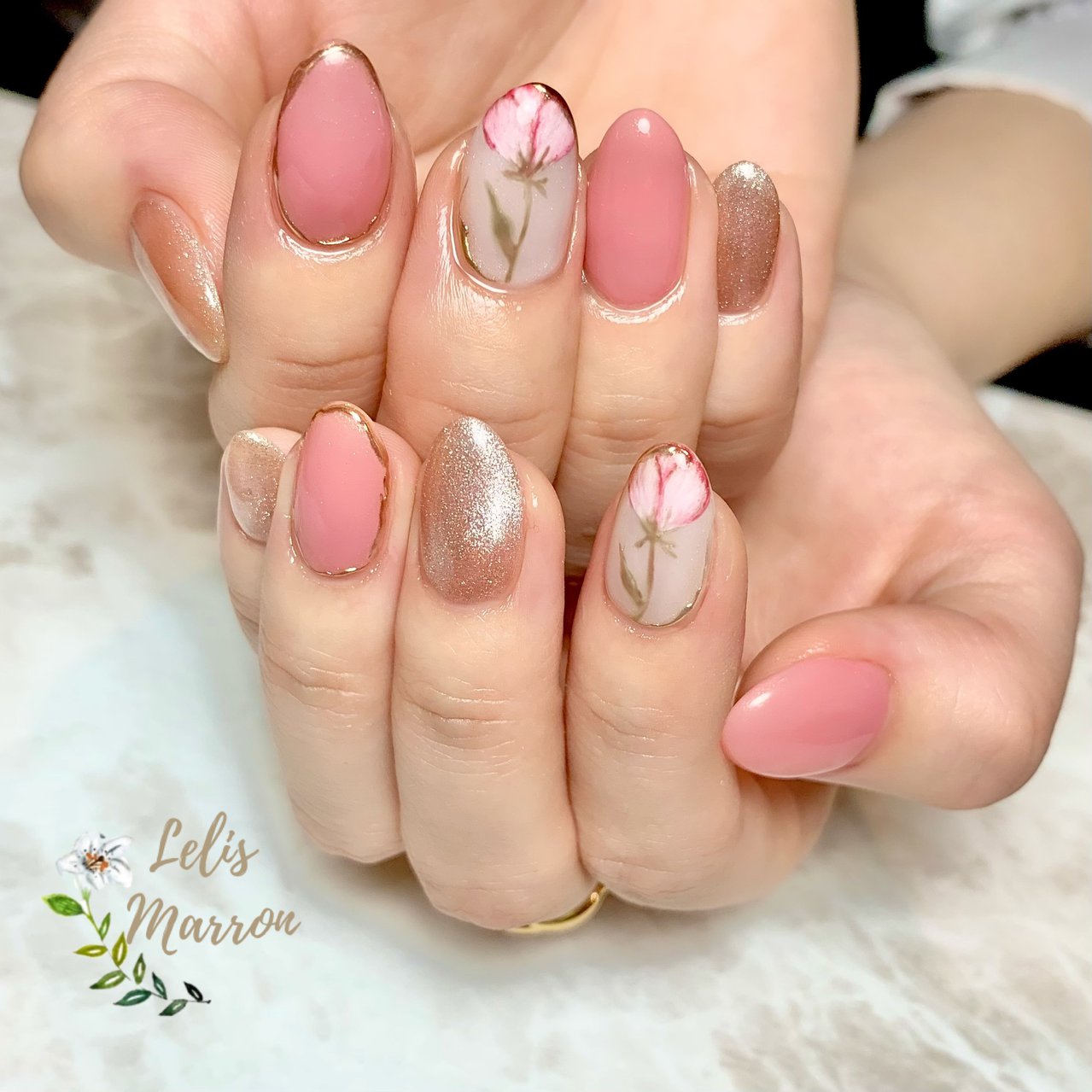 春 夏 入学式 オフィス ハンド リリーのネイルデザイン No ネイルブック