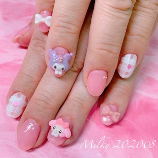 3d パープル マイメロのネイルデザイン ネイルブック