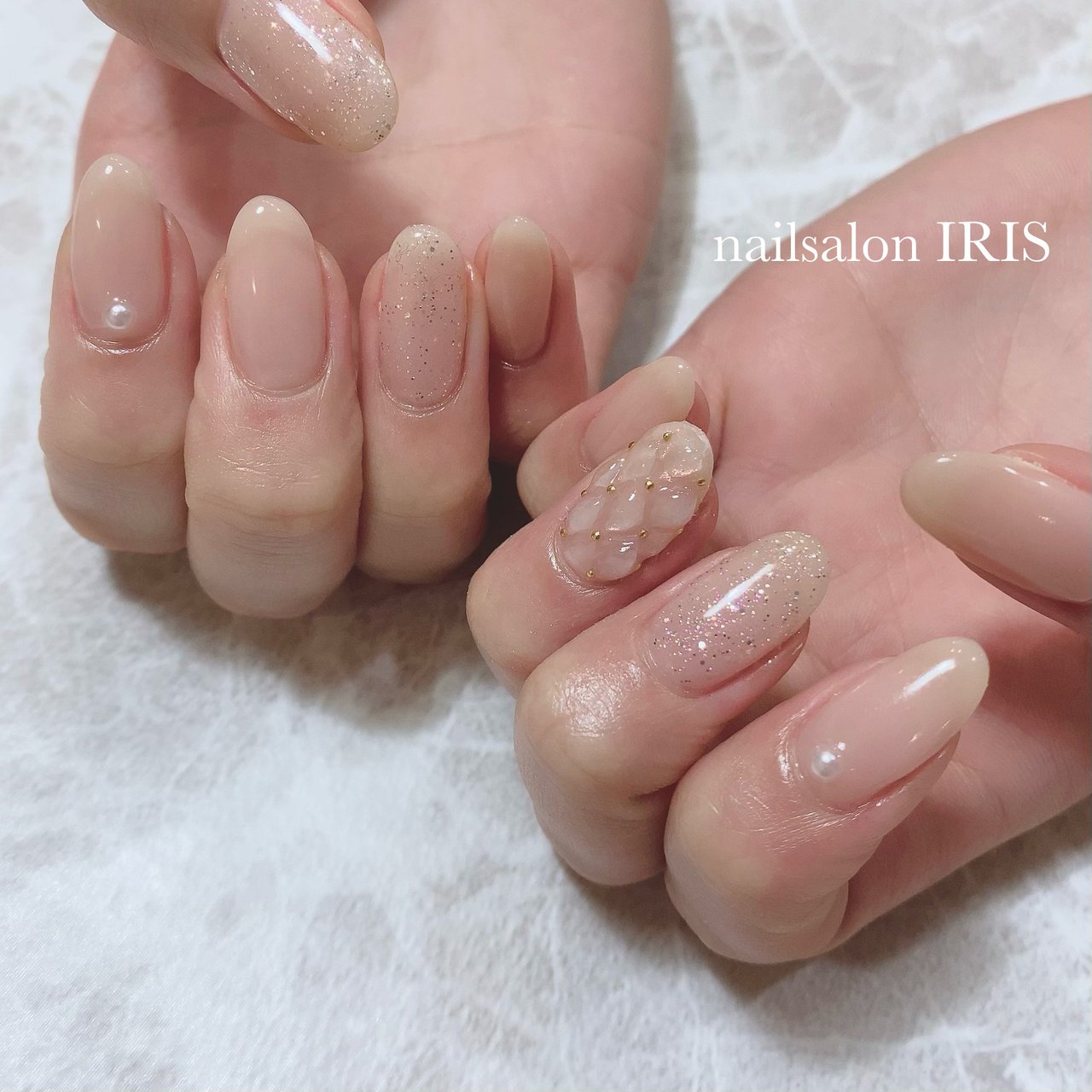 夏 オールシーズン ハンド シンプル キルティング ネイルサロン アイリスのネイルデザイン No ネイルブック