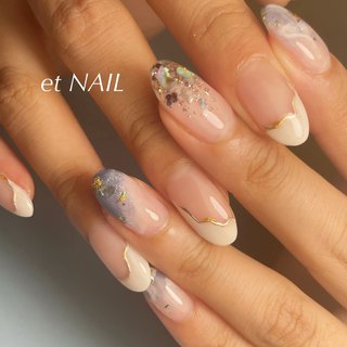 夏 ネイビー 白フレンチのネイルデザイン ネイルブック