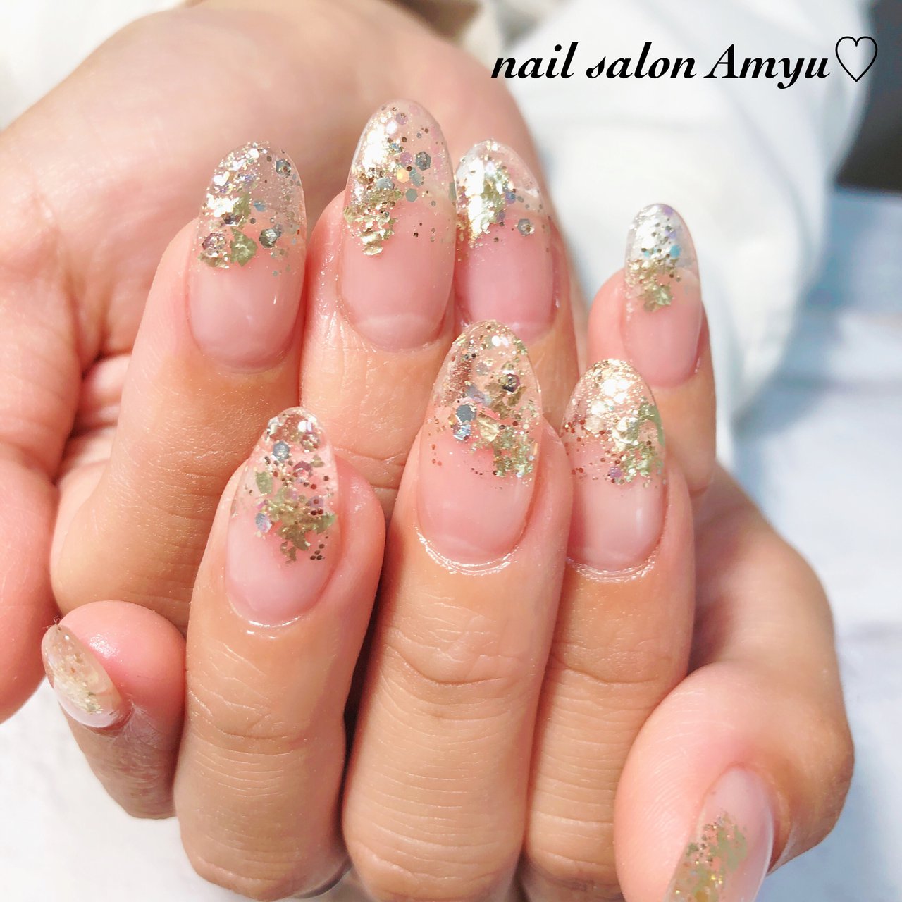 オールシーズン パーティー デート 女子会 ゴールド Nailsalon Amyu のネイルデザイン No ネイルブック