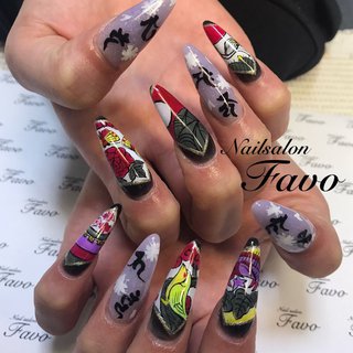 お正月 花札ネイルのネイルデザイン ネイルブック