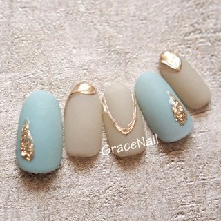 人気順 水色 スモーキーのネイルデザイン ネイルブック