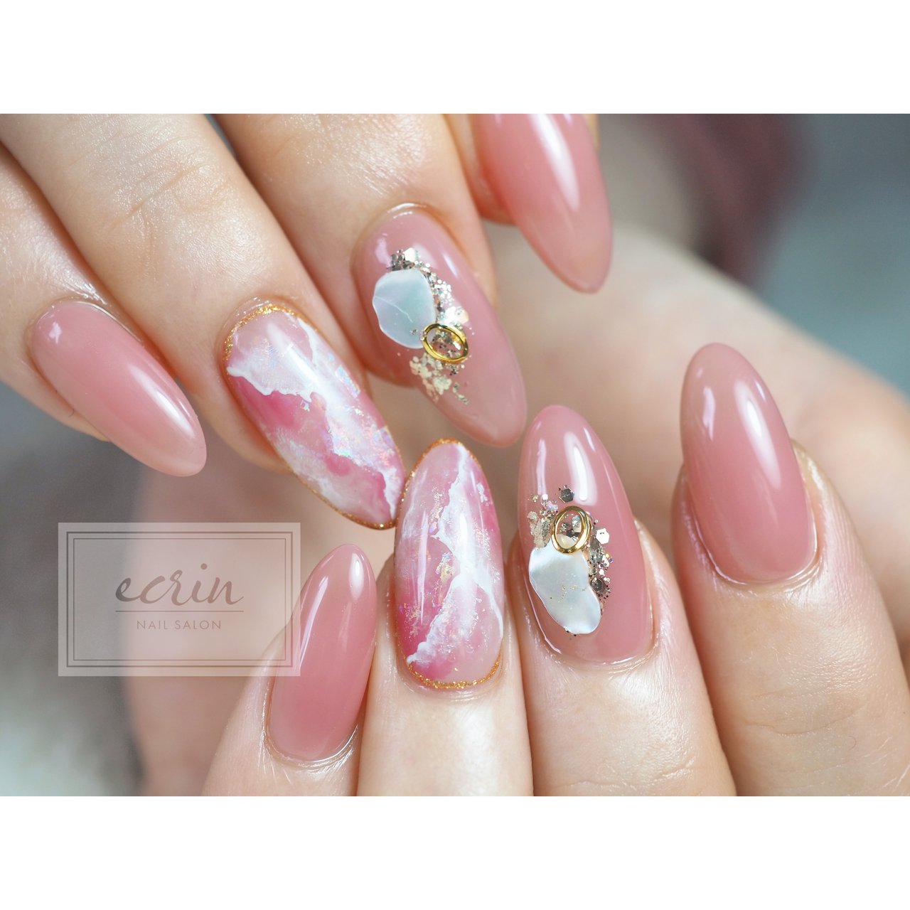 春 夏 ハンド シンプル ラメ Nail Ecrinのネイルデザイン No ネイルブック