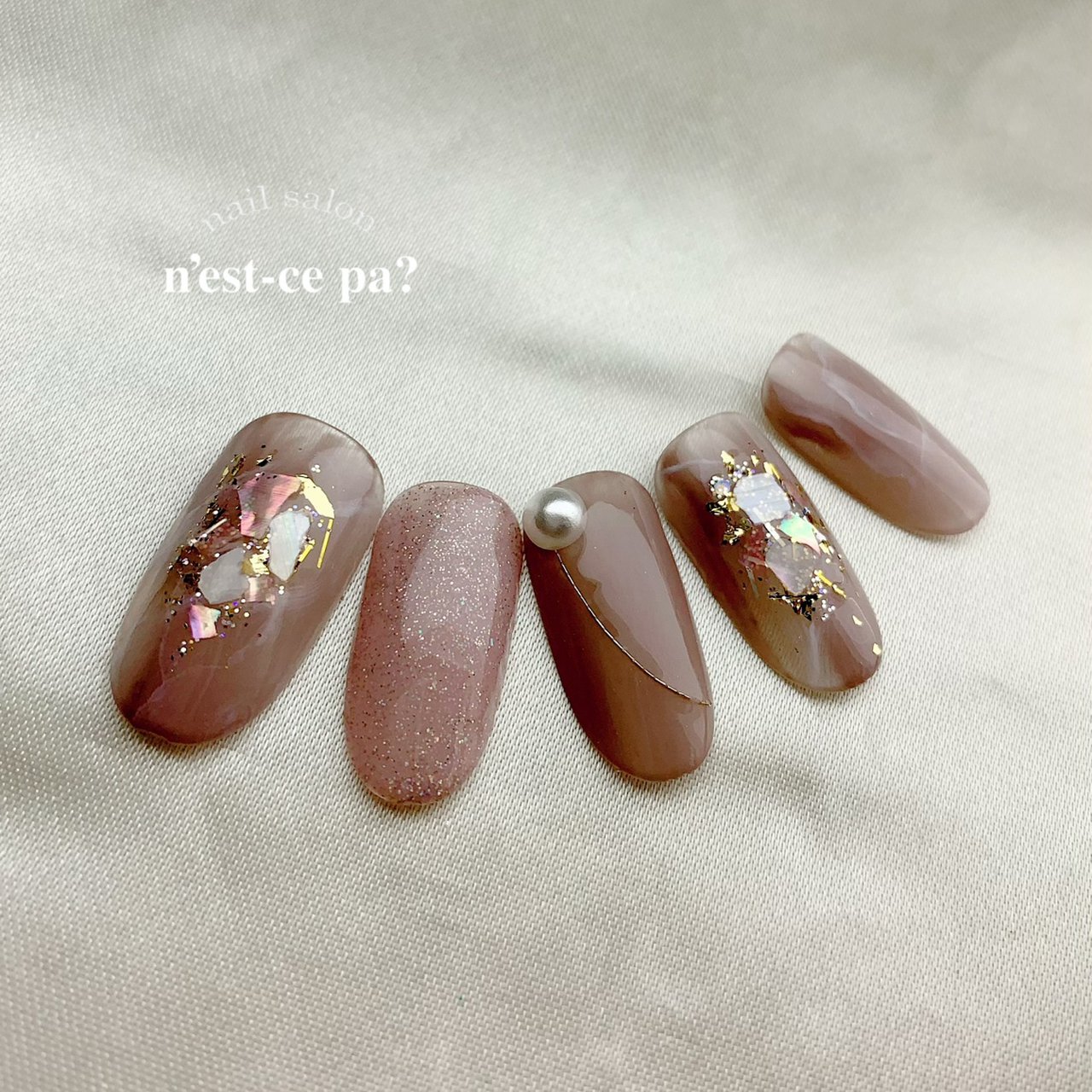 春 夏 梅雨 ラメ シェル ネセパネイル Salon Schoolのネイルデザイン No ネイルブック
