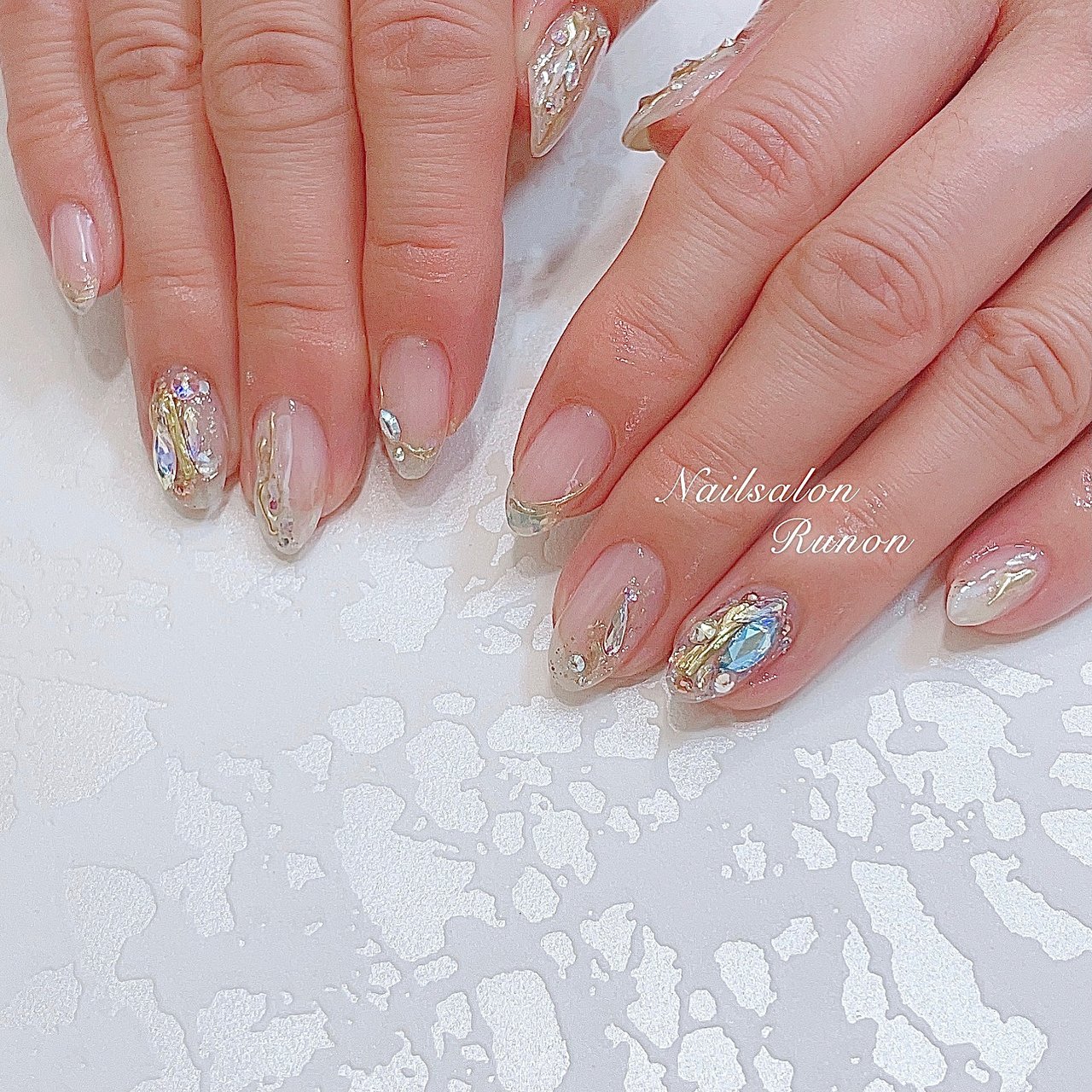 オールシーズン オフィス ブライダル 女子会 ハンド Runonのネイルデザイン No ネイルブック