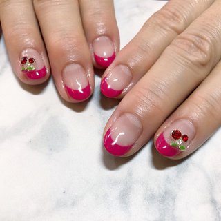 ピンクフレンチネイルのネイルデザイン ネイルブック