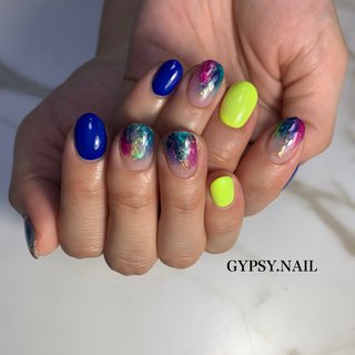 マーブル クリア 派手ネイルのネイルデザイン ネイルブック