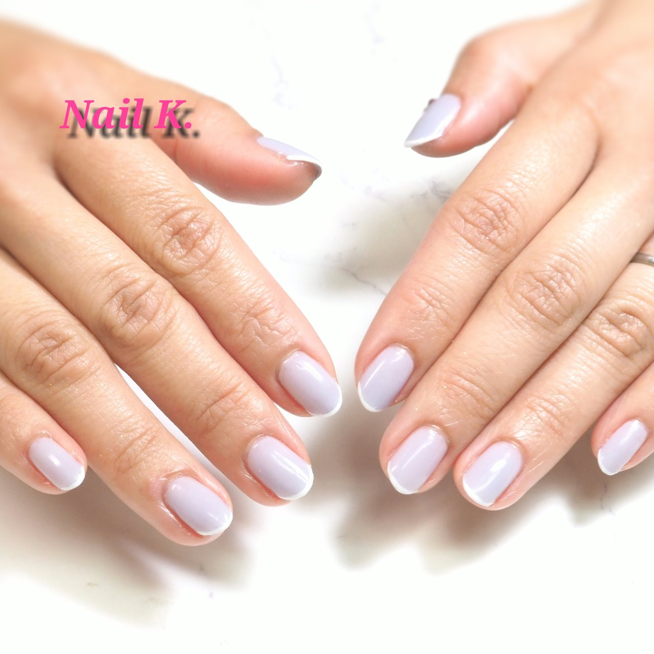 オフィス 女子会 シンプル フレンチ パープル Nail K のネイルデザイン No ネイルブック