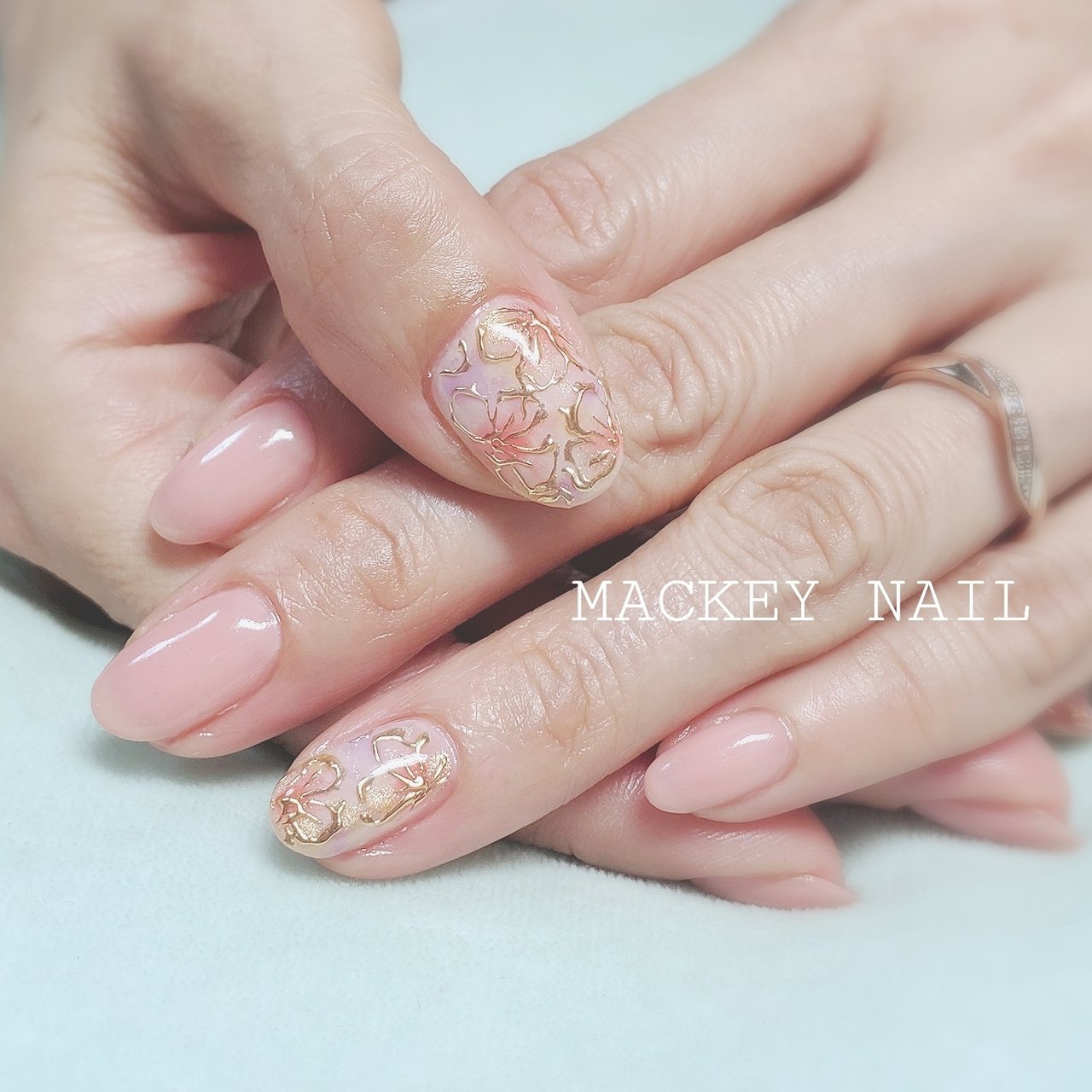 夏 オフィス ハンド フラワー ミラー Mackey Nailのネイルデザイン No ネイルブック