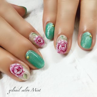 牡丹のネイルデザイン ネイルブック