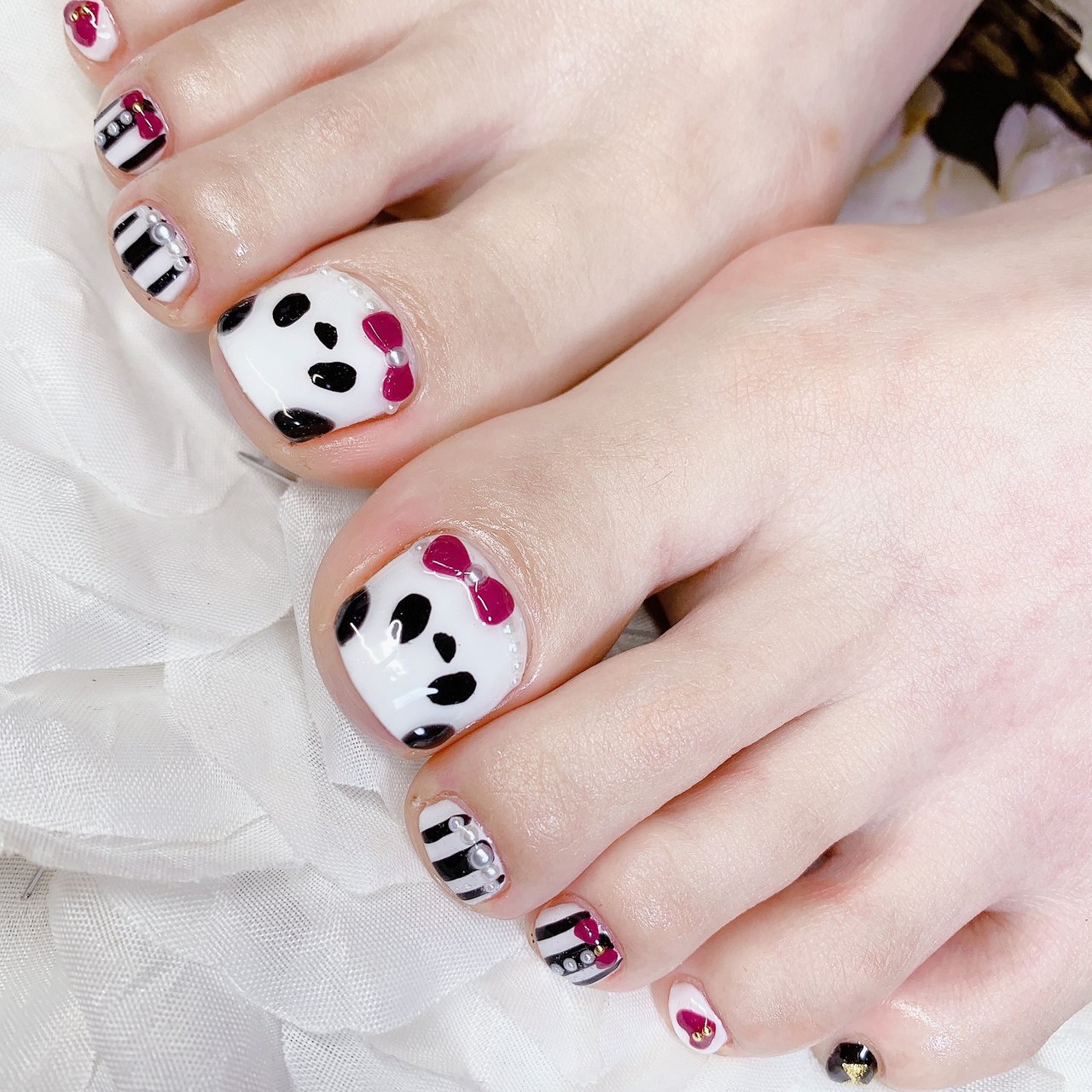 フット アニマル柄 ハート キャラクター ストライプ あめちゃんのネイルデザイン No ネイルブック