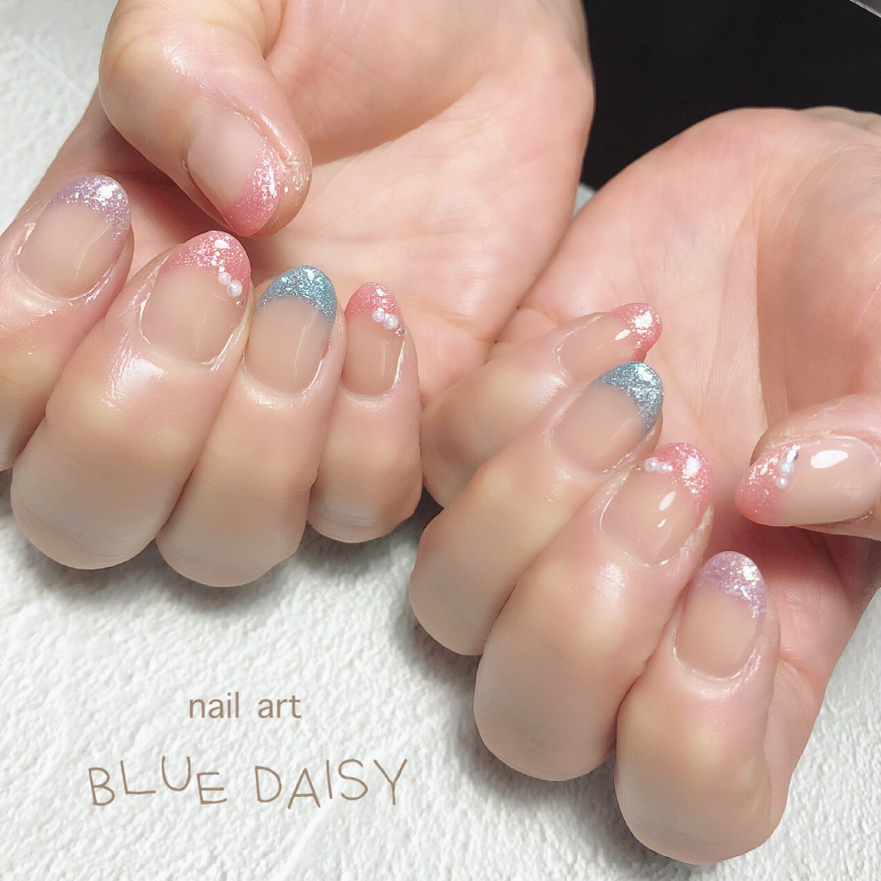 春 夏 海 リゾート シンプル Blue Daisyのネイルデザイン No ネイルブック