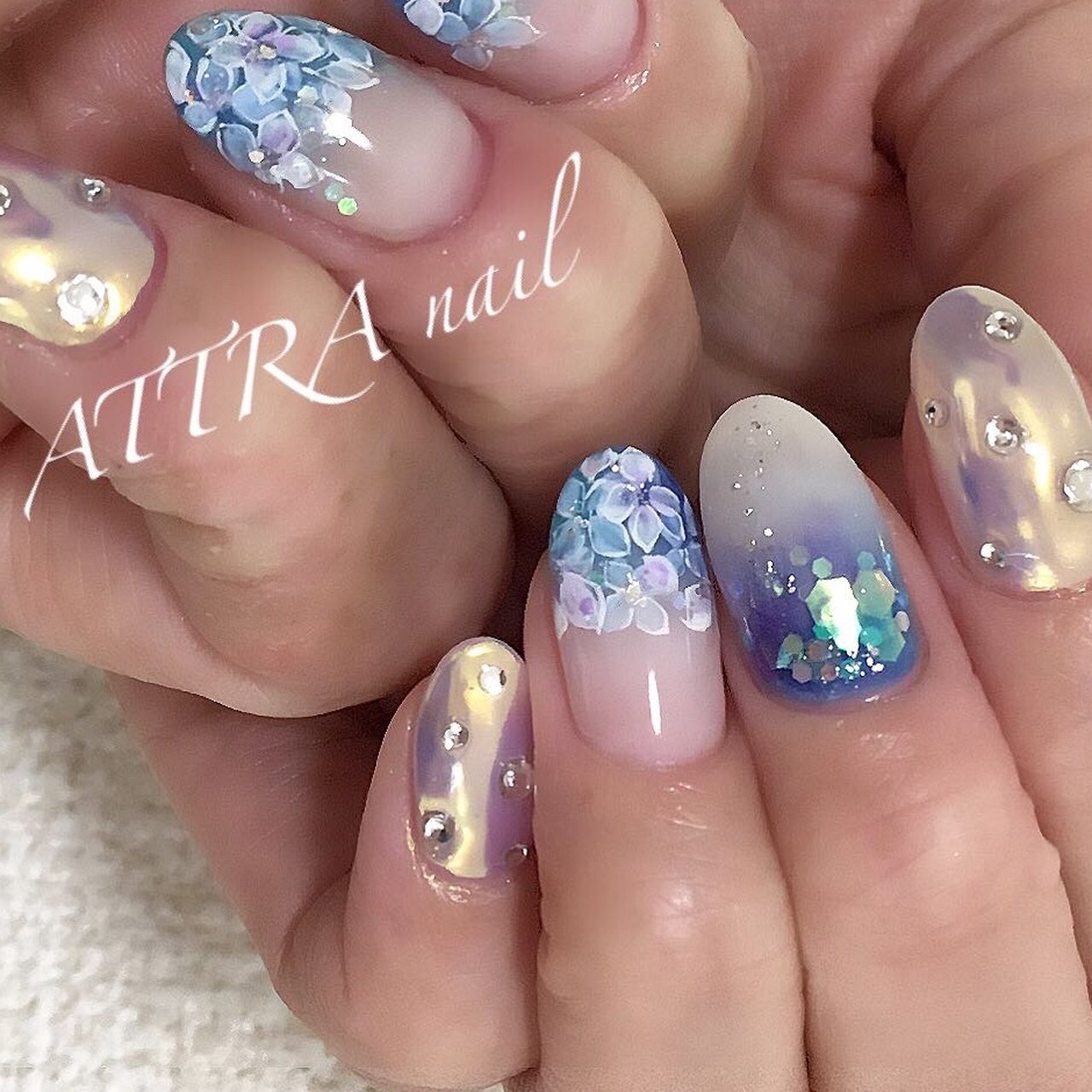 夏 梅雨 海 ハンド グラデーション Naomiのネイルデザイン No ネイルブック