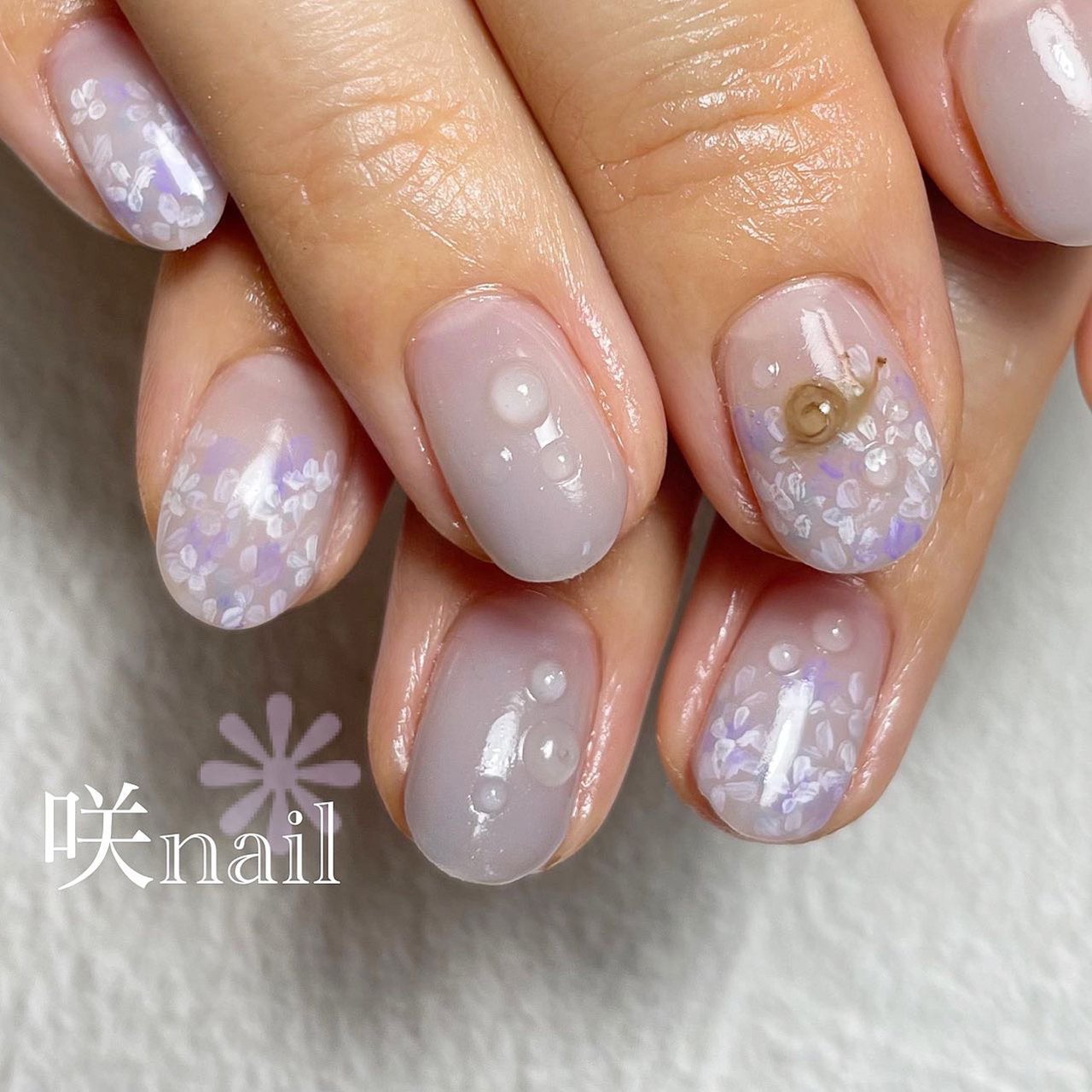 梅雨 オフィス デート 女子会 ハンド 咲nail サキネイル のネイルデザイン No ネイルブック