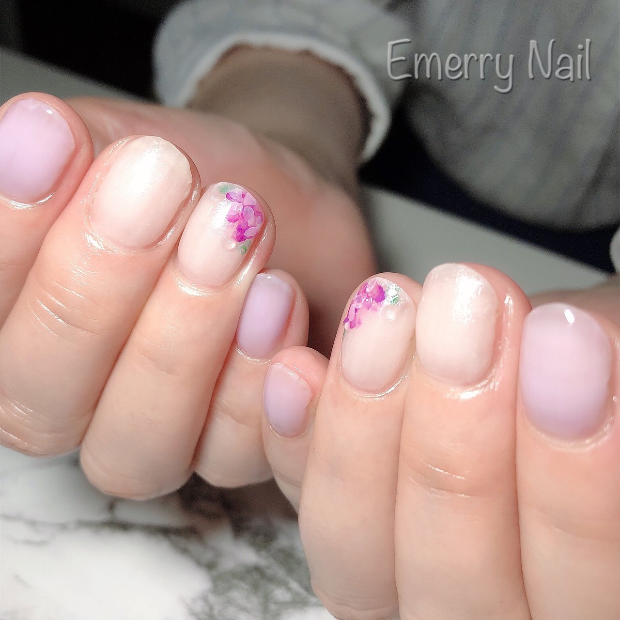 梅雨 ハンド シンプル ワンカラー フラワー Emerry Nail えみのネイルデザイン No ネイルブック