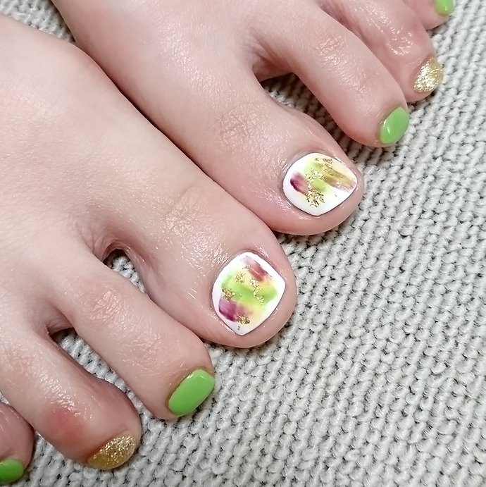 春 夏 オールシーズン 旅行 フット 美 ひまわりのネイルデザイン No ネイルブック