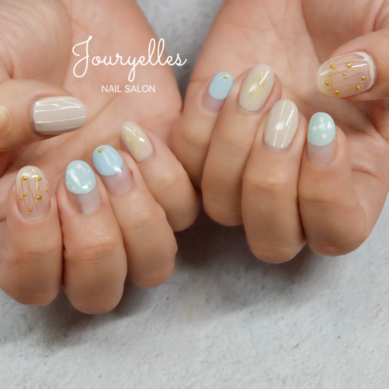 春 夏 梅雨 ハンド 変形フレンチ Jouryellesのネイルデザイン No ネイルブック