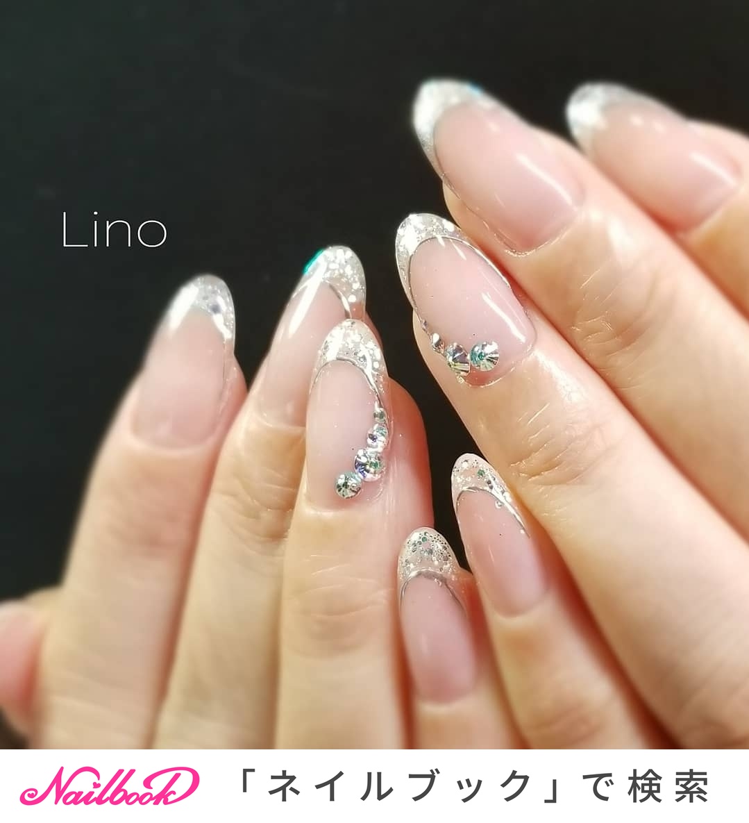 ミラーネイル/ガラスフレンチネイルのネイルデザイン｜ネイルブック
