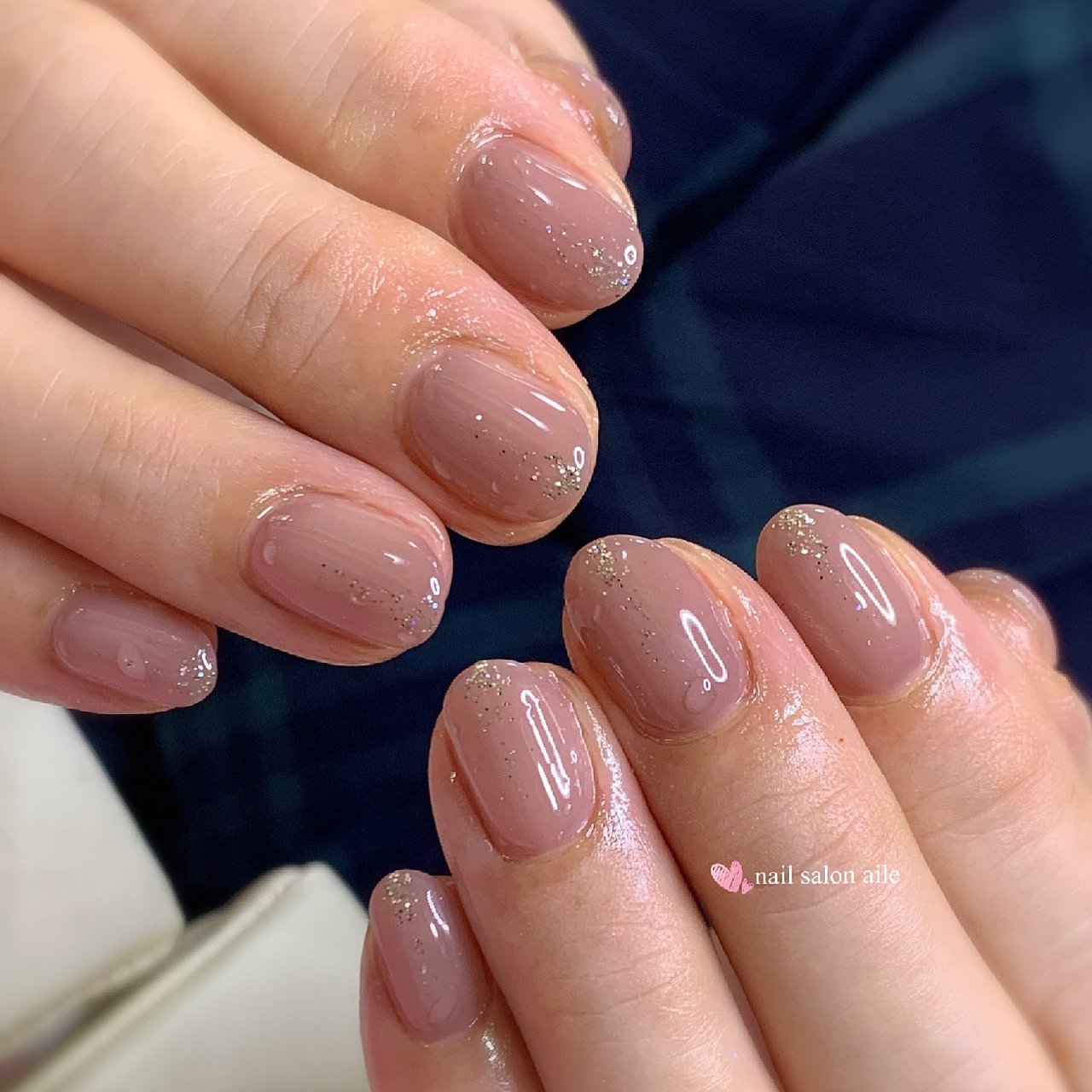 オールシーズン オフィス ハンド シンプル ラメ Nail Salon Aileのネイルデザイン No ネイルブック