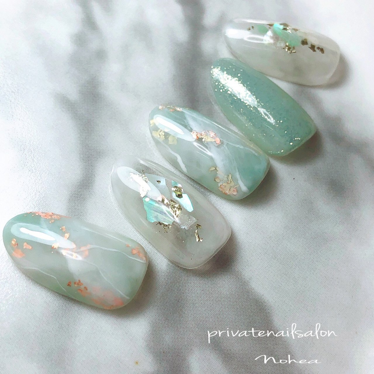 夏 オールシーズン ハンド シェル シースルー Private Nailsalon Noheaのネイルデザイン No ネイルブック