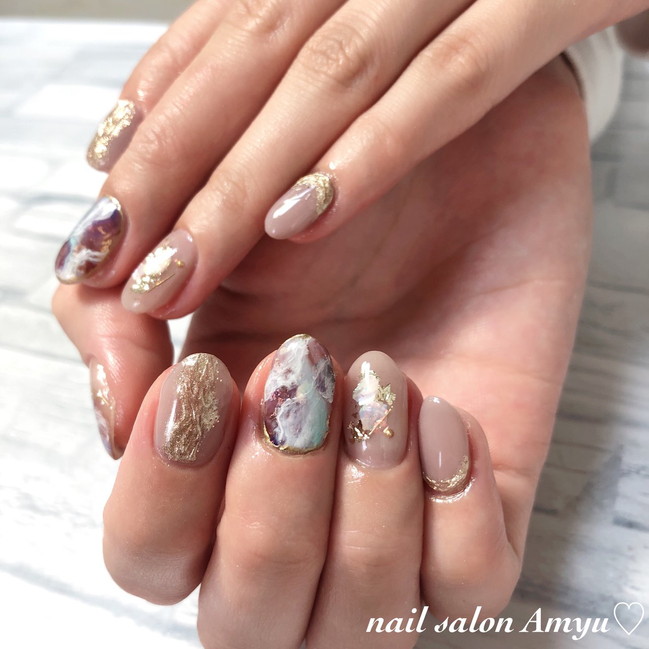 オールシーズン リゾート デート 女子会 ホワイト Nailsalon Amyu のネイルデザイン No ネイルブック